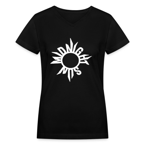 B2ST Midnight Sun in White Women's V-Neck - Women's V-Neck T-Shirt