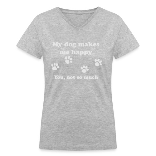 dog_happy - Women's V-Neck T-Shirt