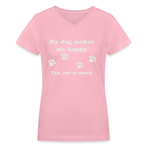 dog_happy - Women's V-Neck T-Shirt
