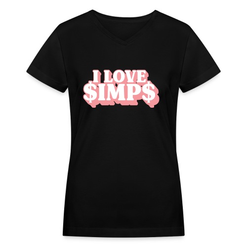 I LOVE $IMP$ - Women's V-Neck T-Shirt