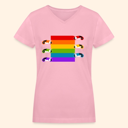 Pride on the Game Grid - Women's V-Neck T-Shirt