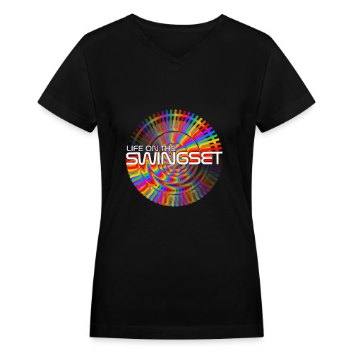 Spiral on the Swingset - Women's V-Neck T-Shirt