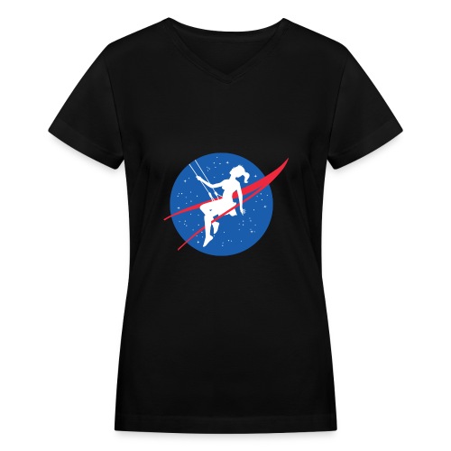 In Space No one Can Hear You Swing - Women's V-Neck T-Shirt