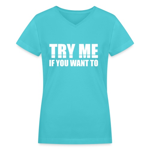 02 Candy TryMe White png - Women's V-Neck T-Shirt