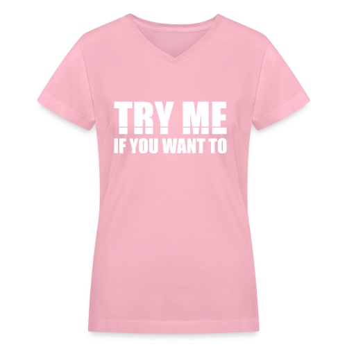 02 Candy TryMe White png - Women's V-Neck T-Shirt