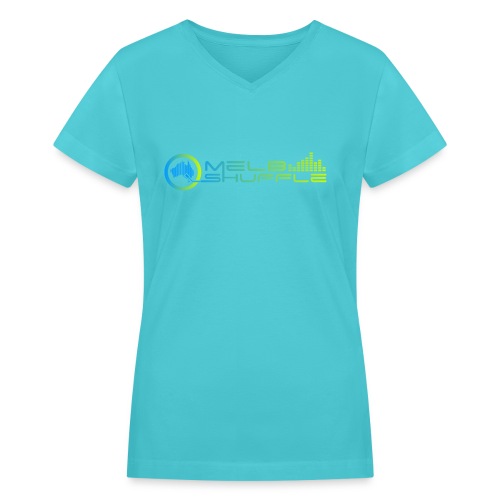 Melbshuffle Gradient Logo - Women's V-Neck T-Shirt