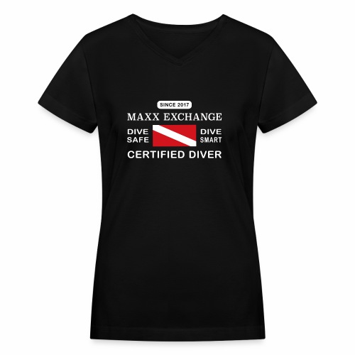 Maxx Exchange Certified Diver Wetsuit Snorkel. - Women's V-Neck T-Shirt