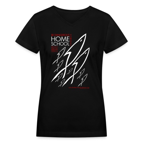 Home School V2 (White and - Women's V-Neck T-Shirt