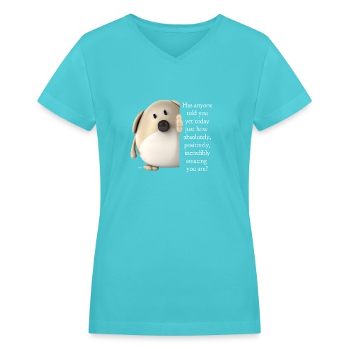 amazing dog (for dark) - Women's V-Neck T-Shirt