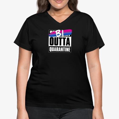Bi Outta Quarantine - Bisexual Pride - Women's V-Neck T-Shirt
