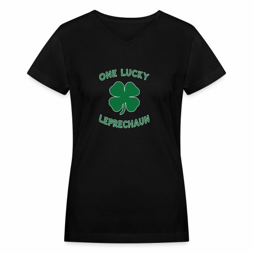 Lucky Leprechaun St Patrick Day Irish Shamrock. - Women's V-Neck T-Shirt