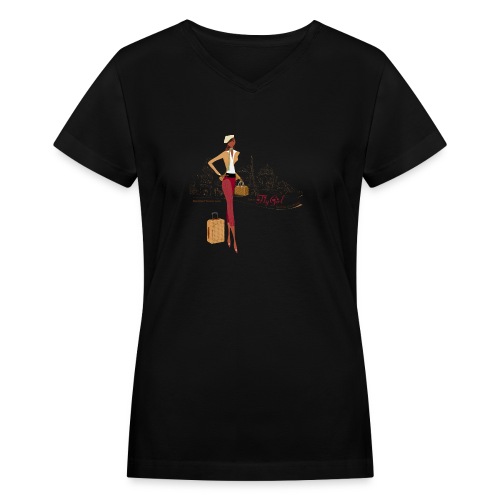 BrowOutfitPNG png - Women's V-Neck T-Shirt