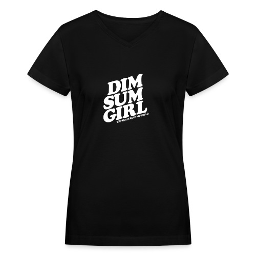 Dim Sum Girl white - Women's V-Neck T-Shirt