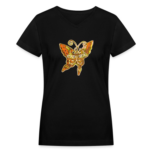 70's Butterfly - Women's V-Neck T-Shirt