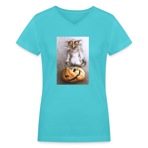 Vampire Owl - Women's V-Neck T-Shirt
