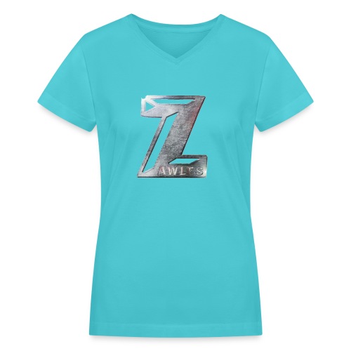 Zawles - metal logo - Women's V-Neck T-Shirt
