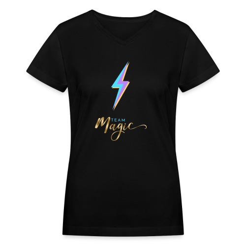 Team Magic With Lightning Bolt - Women's V-Neck T-Shirt