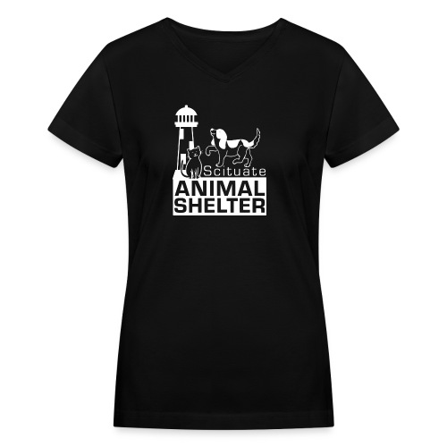 animalwhite logomark NEW - Women's V-Neck T-Shirt