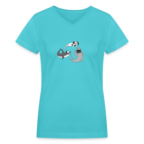 Party Sharks - Women's V-Neck T-Shirt