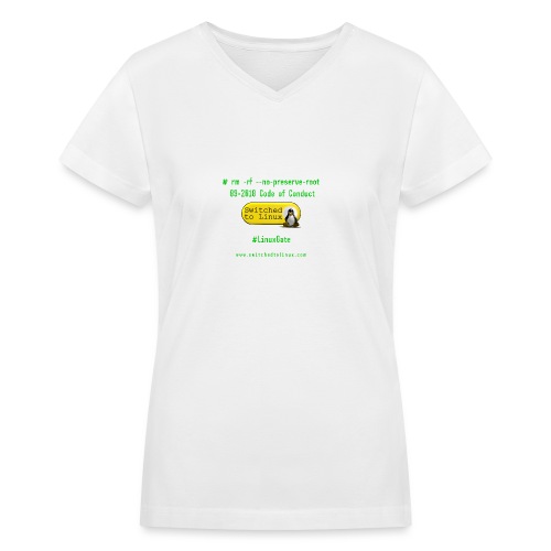 rm Linux Code of Conduct - Women's V-Neck T-Shirt