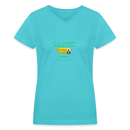 rm Linux Code of Conduct - Women's V-Neck T-Shirt