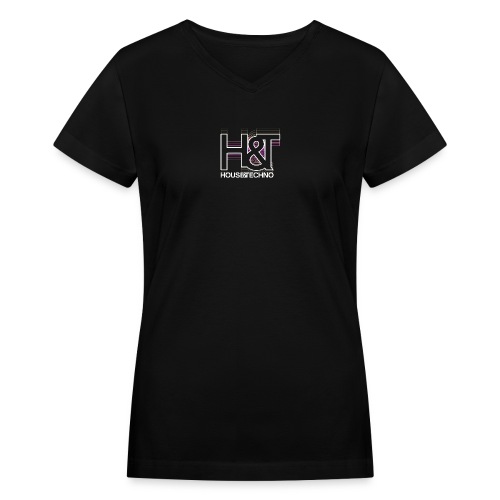 H&T Logo Retro, Vertical - Women's V-Neck T-Shirt