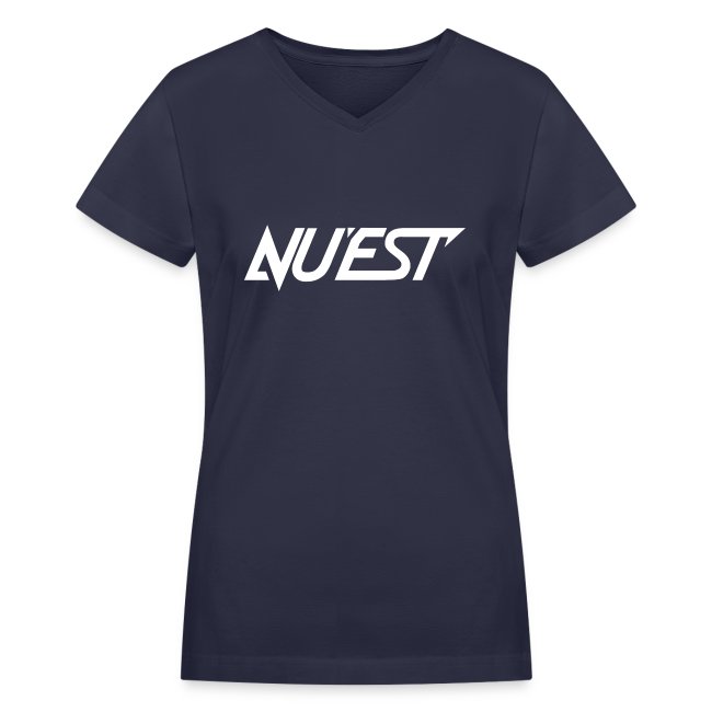 NU'EST Logo in White Women's V-Neck