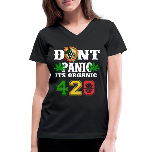 Joking 420 Organic Smoke Weed Marijuana Design - Women's V-Neck T-Shirt
