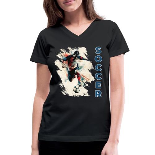 Soccer Power Move - Women's V-Neck T-Shirt