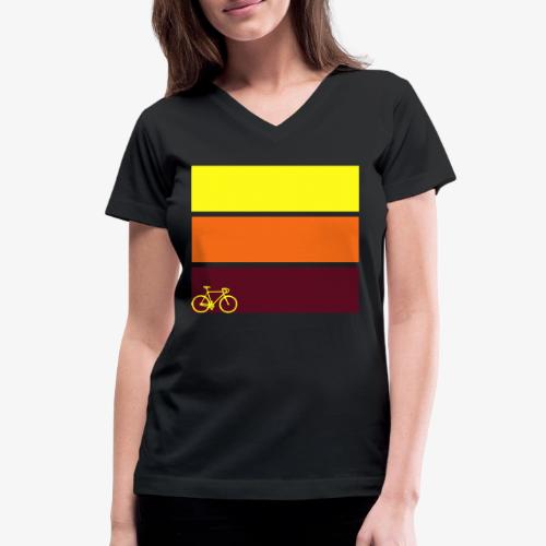 tricolor with bicycle - Women's V-Neck T-Shirt