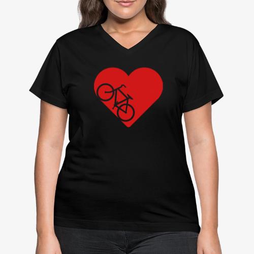 Bike in heart - Women's V-Neck T-Shirt