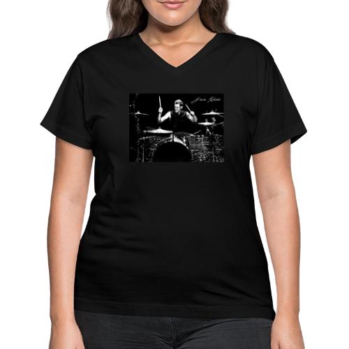 Landon Hall On Drums - Women's V-Neck T-Shirt