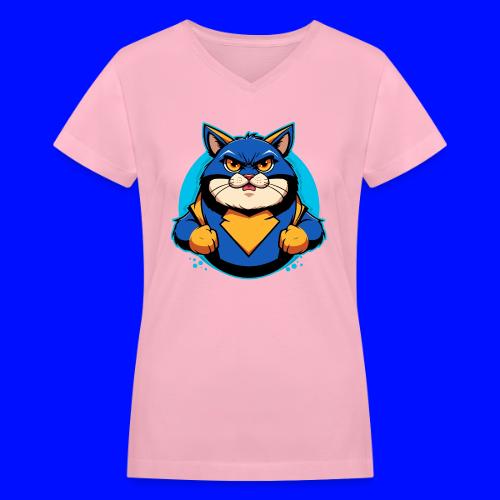 Superhero Cat - Women's V-Neck T-Shirt