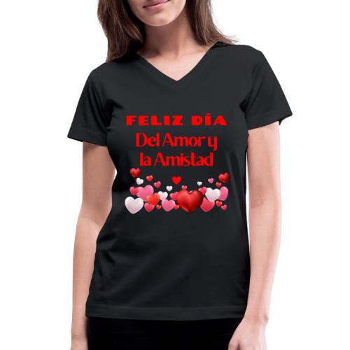 Design Happy Day of Love and Friendship, February. - Women's V-Neck T-Shirt