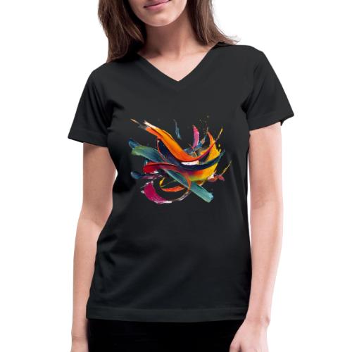 Colorful Waves - Women's V-Neck T-Shirt