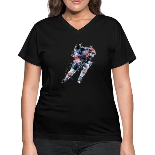 Hockey: Frozen Motion - Women's V-Neck T-Shirt