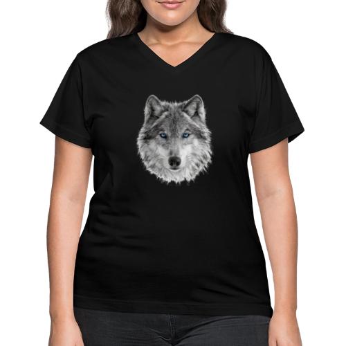 Frost-Eyed Alpha - Women's V-Neck T-Shirt