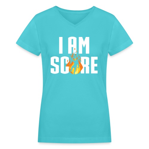I am Fire. I am Score. - Women's V-Neck T-Shirt