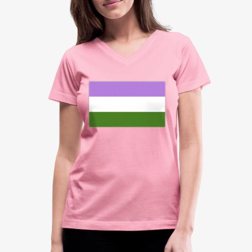 Genderqueer Pride Flag - Women's V-Neck T-Shirt
