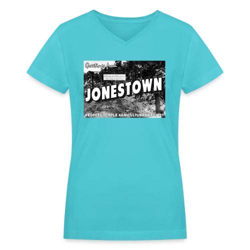 Jonestown Postcard - Women's V-Neck T-Shirt