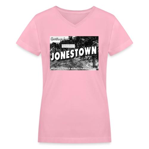 Jonestown Postcard - Women's V-Neck T-Shirt