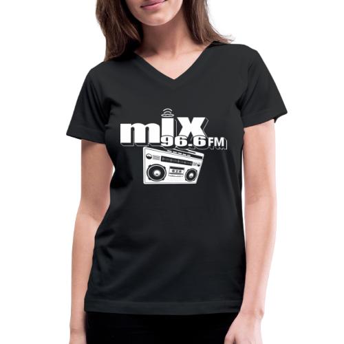 MIX 96.6 BOOM BOX - Women's V-Neck T-Shirt