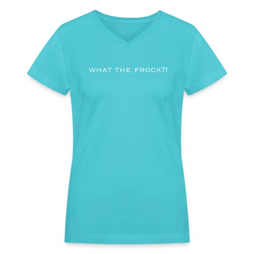 wtf dark png - Women's V-Neck T-Shirt