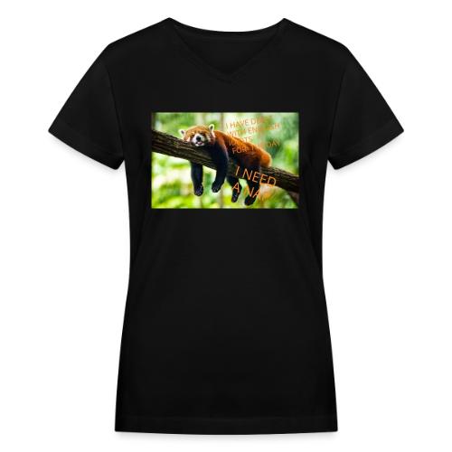 Fox napping meme - Women's V-Neck T-Shirt