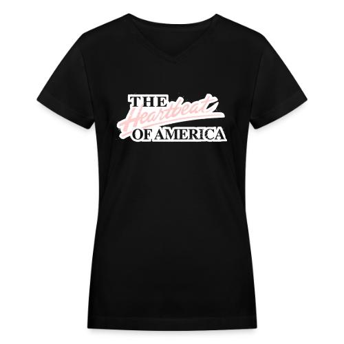 The Heartbeat of America - Women's V-Neck T-Shirt