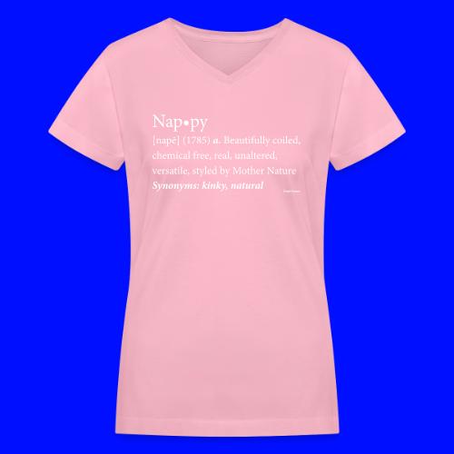 The original Nappy Definition By Global Couture - Women's V-Neck T-Shirt