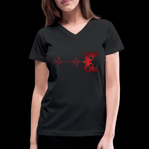 Pulse: Live to Game - Women's V-Neck T-Shirt