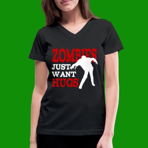 Zombie Hugs - Women's V-Neck T-Shirt