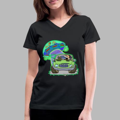 GrisDismation Ongher's UFO Alien Abduction - Women's V-Neck T-Shirt