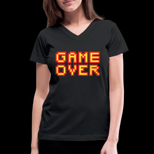 Retro Game Over Screen - Women's V-Neck T-Shirt